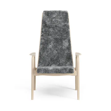 Lamino fåtölj vitpigmenterad ek/fårskinn - Scandinavian Grey (grå) - Swedese