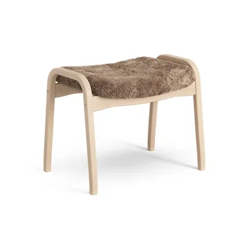 Lamino fotpall lackad bok/fårskinn - Sahara (nougatbrun) - Swedese
