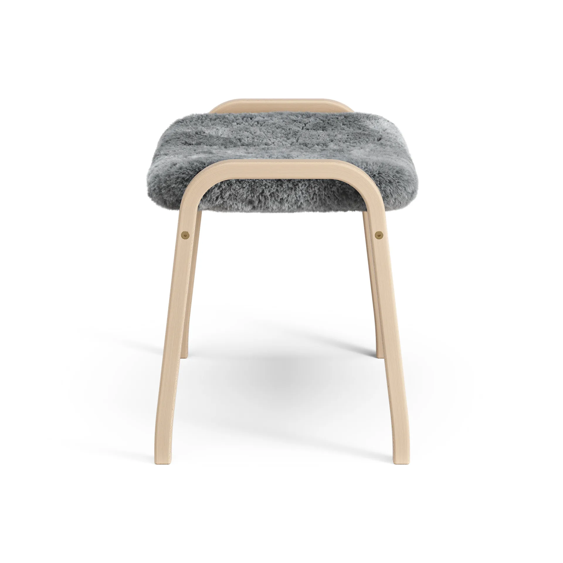Lamino fotpall lackad bok/fårskinn, Scandinavian Grey (grå) Swedese