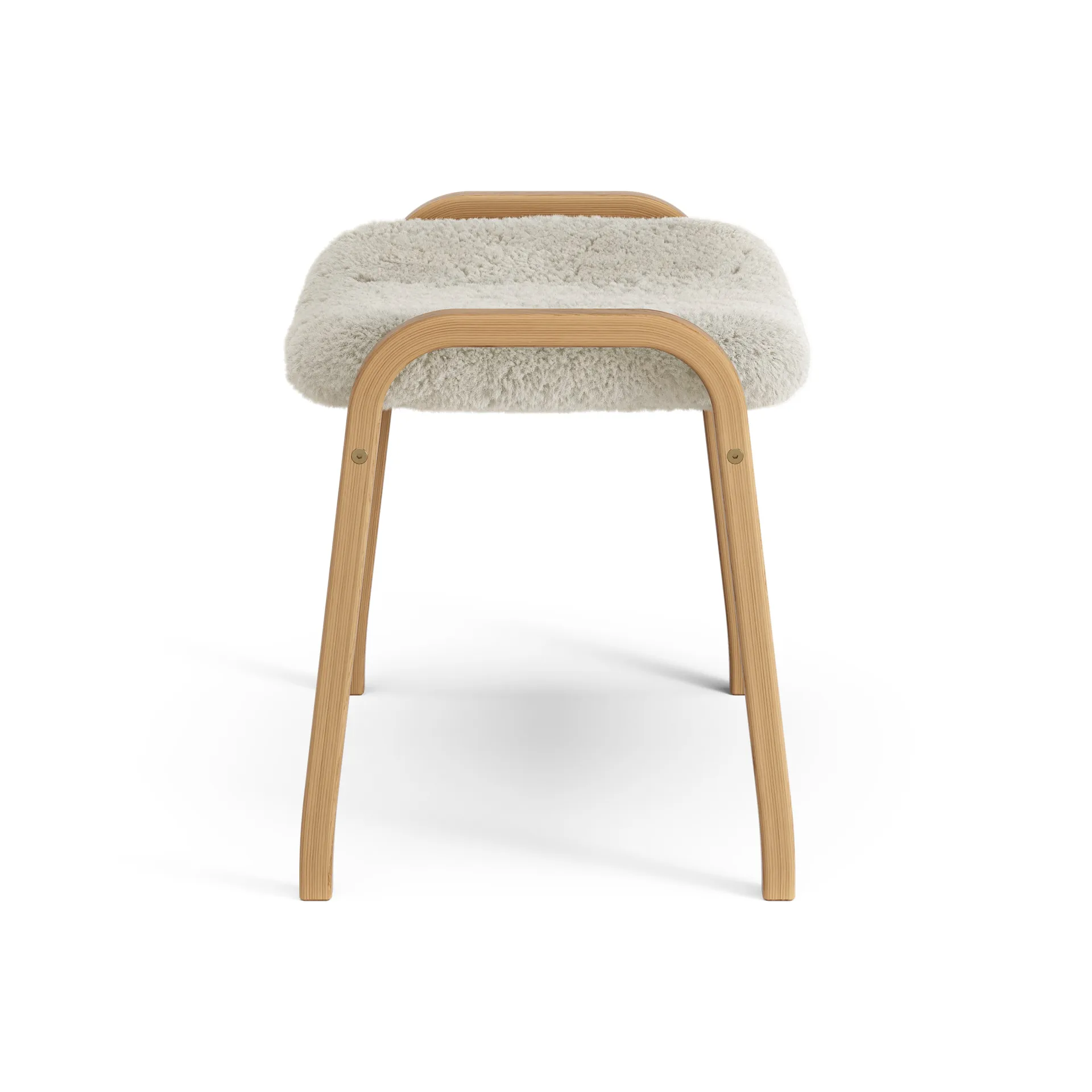 Lamino fotpall oljad ek/fårskinn, Moonlight (beige) Swedese