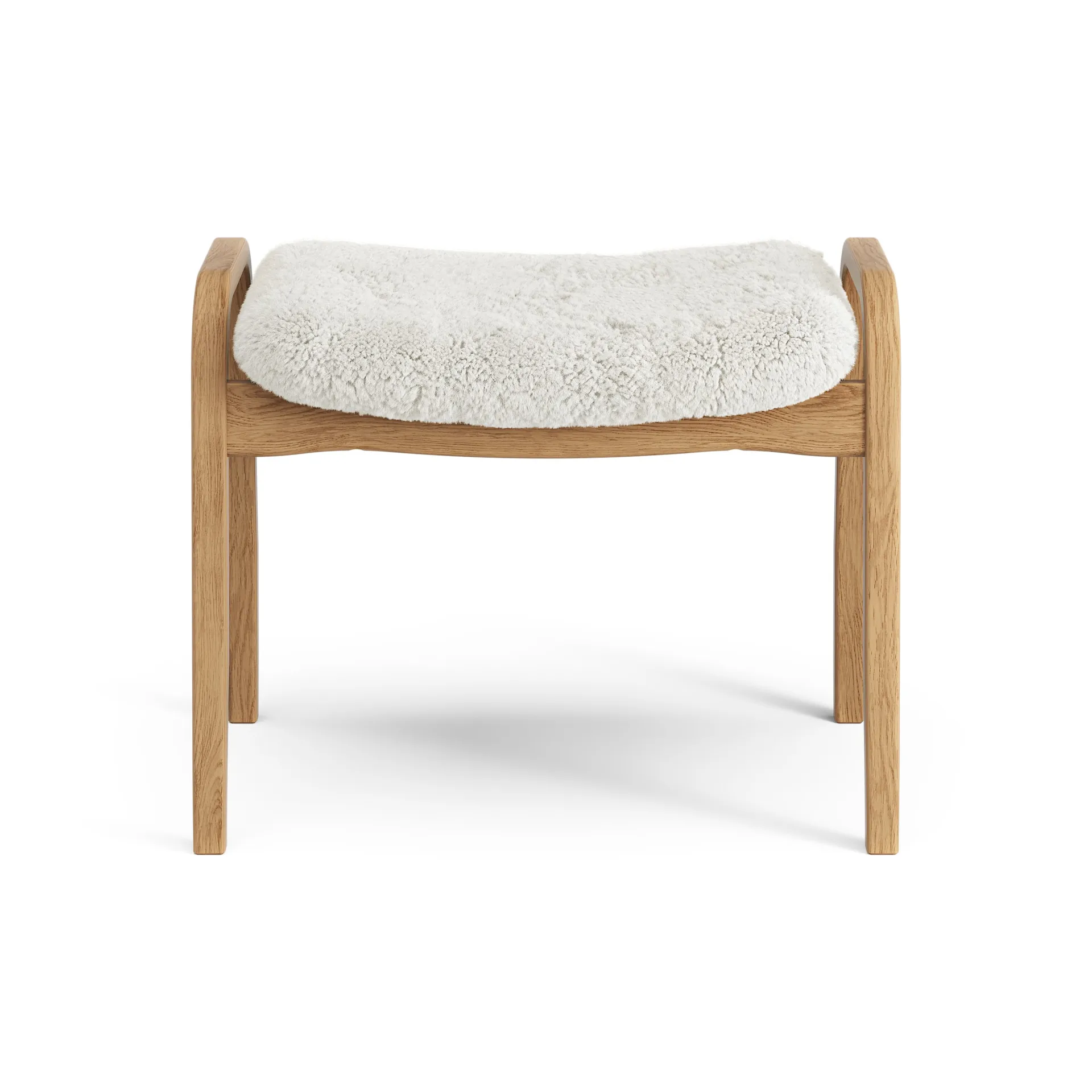 Lamino fotpall oljad ek/fårskinn, Offwhite (vit) Swedese