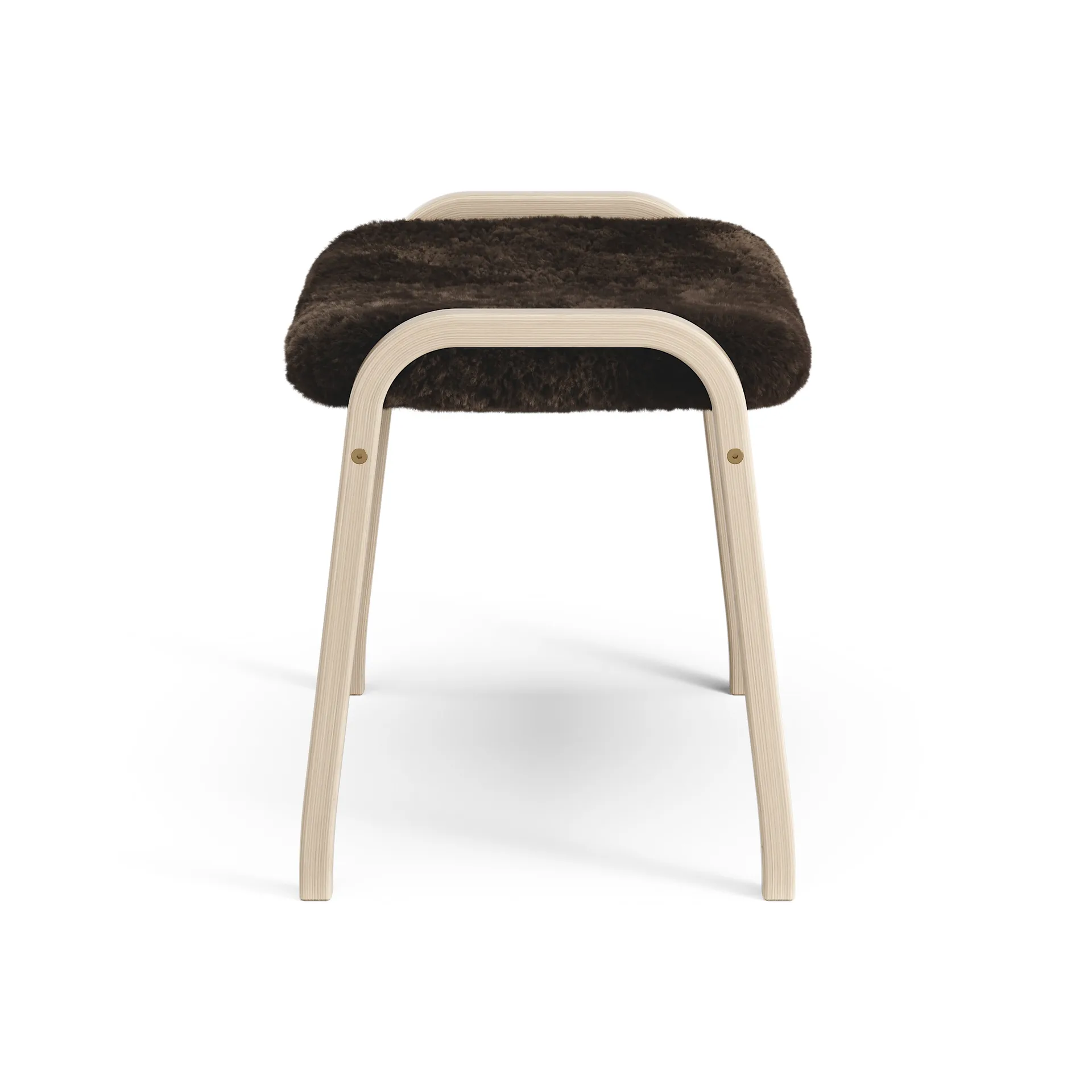 Lamino fotpall vitpigmenterad ek/fårskinn, Espresso (brun) Swedese