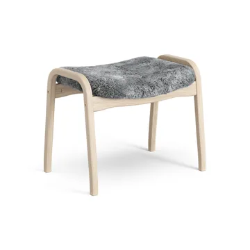 Lamino fotpall vitpigmenterad ek/fårskinn - Scandinavian Grey (grå) - Swedese