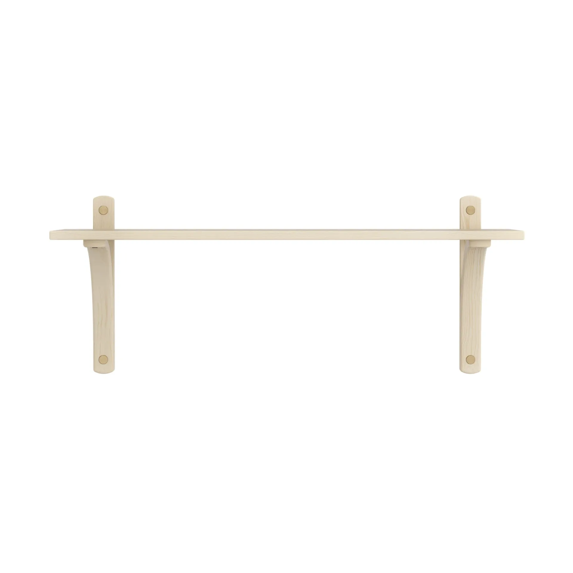 Levi hylla 1 hyllplan, Naturlackerad ask-mässing, 90 cm Swedese