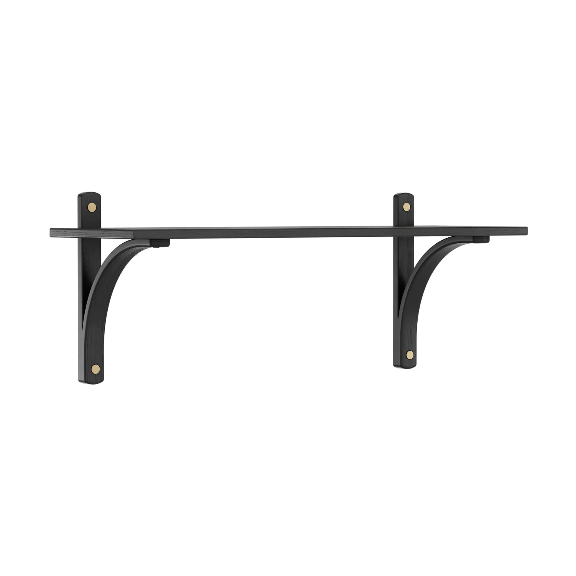 Levi hylla 1 hyllplan, Svartlaserad ask-mässing, 90 cm Swedese