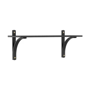 Levi hylla 1 hyllplan - Svartlaserad ask-mässing, 90 cm - Swedese