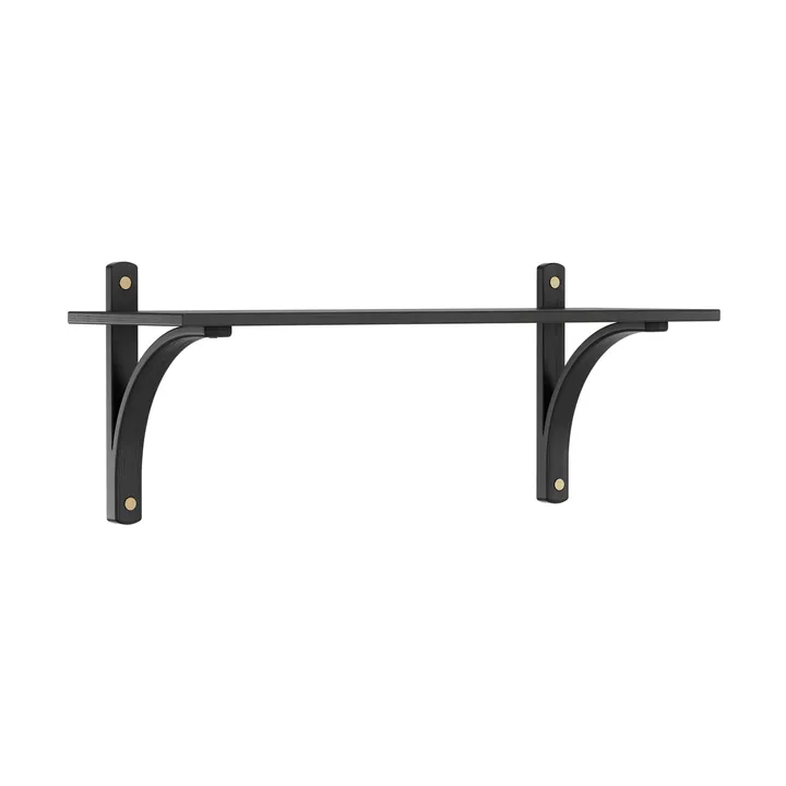 Levi hylla 1 hyllplan - Svartlaserad ask-mässing, 90 cm - Swedese