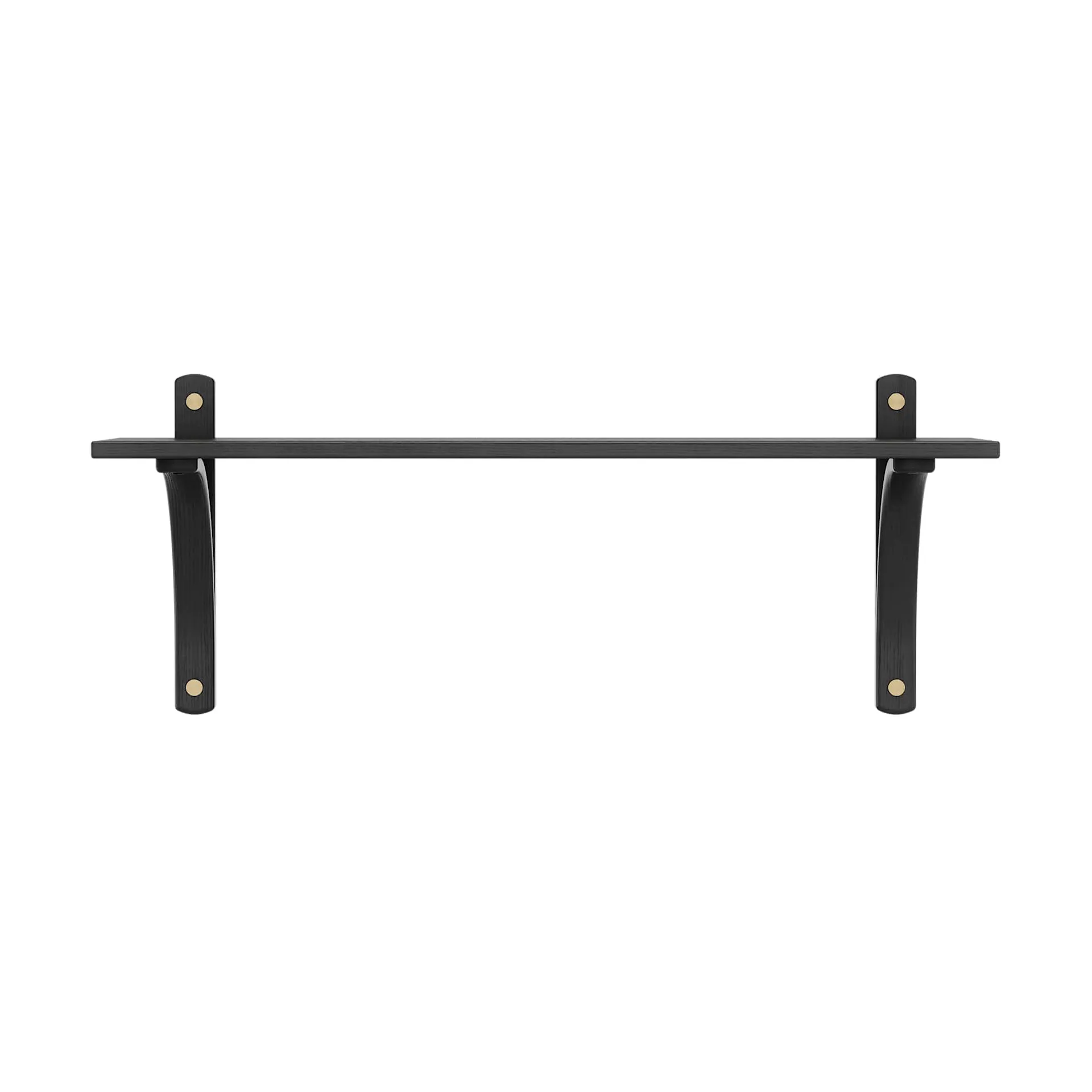 Levi hylla 1 hyllplan, Svartlaserad ask-mässing, 90 cm Swedese