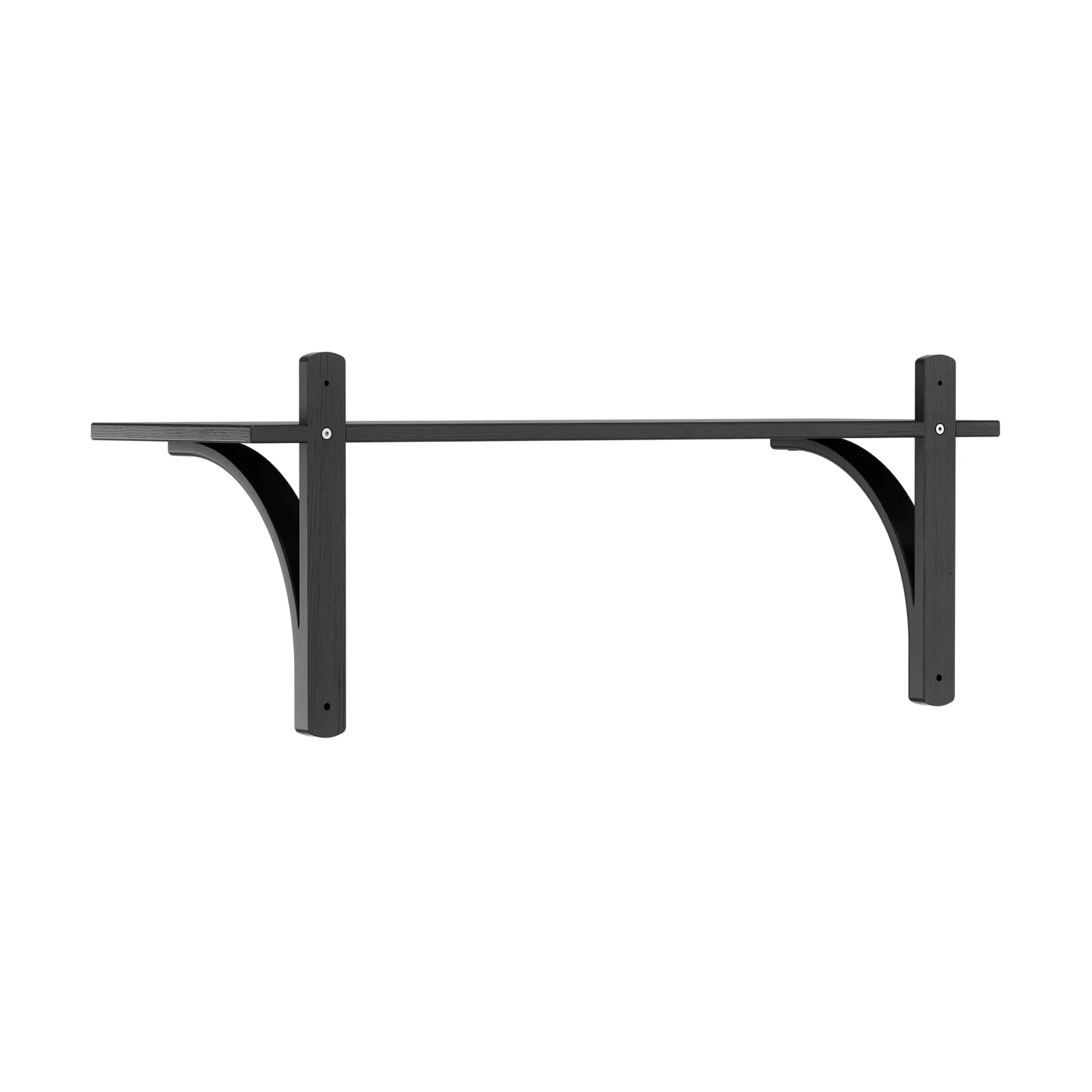 Levi hylla 1 hyllplan, Svartlaserad ask-mässing, 90 cm Swedese