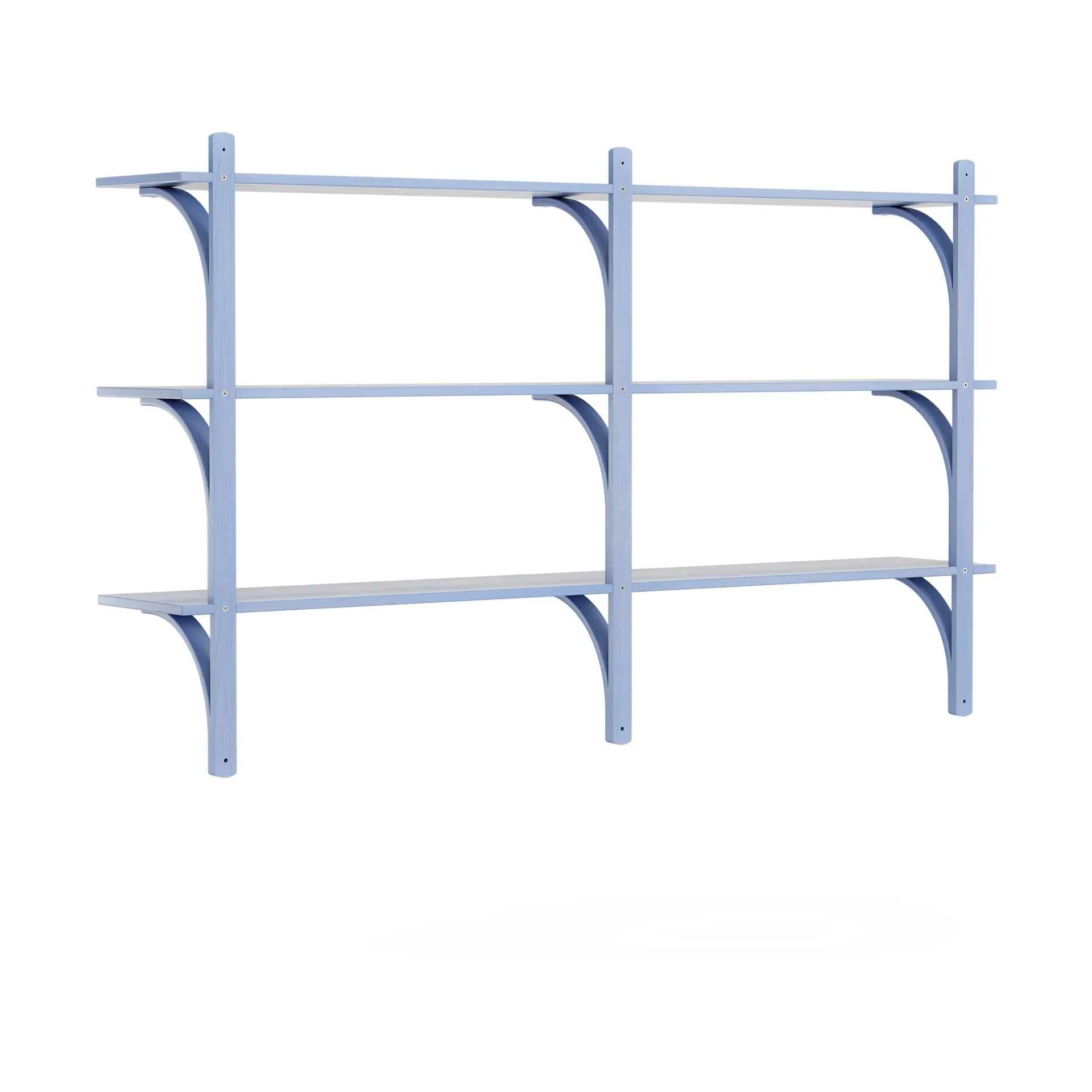 Levi hylla 3 hyllplan, ILKE Blue-aluminium, 180 cm Swedese