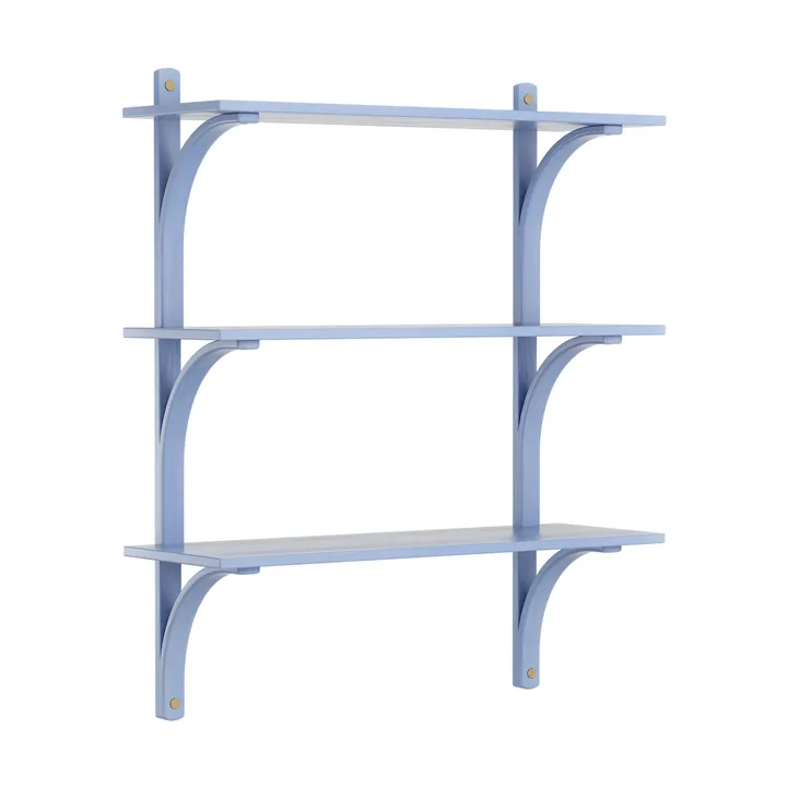 Levi hylla 3 hyllplan - ILKE Blue-mässing, 90 cm - Swedese