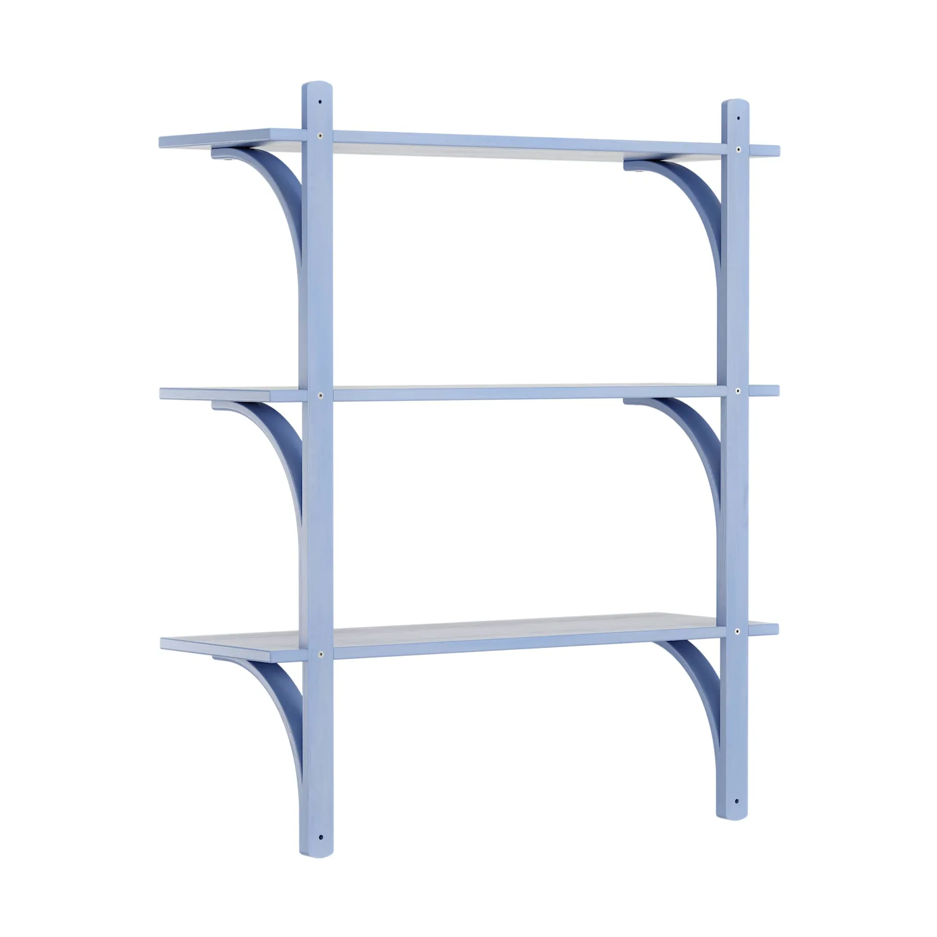 Levi hylla 3 hyllplan, ILKE Blue-mässing, 90 cm Swedese