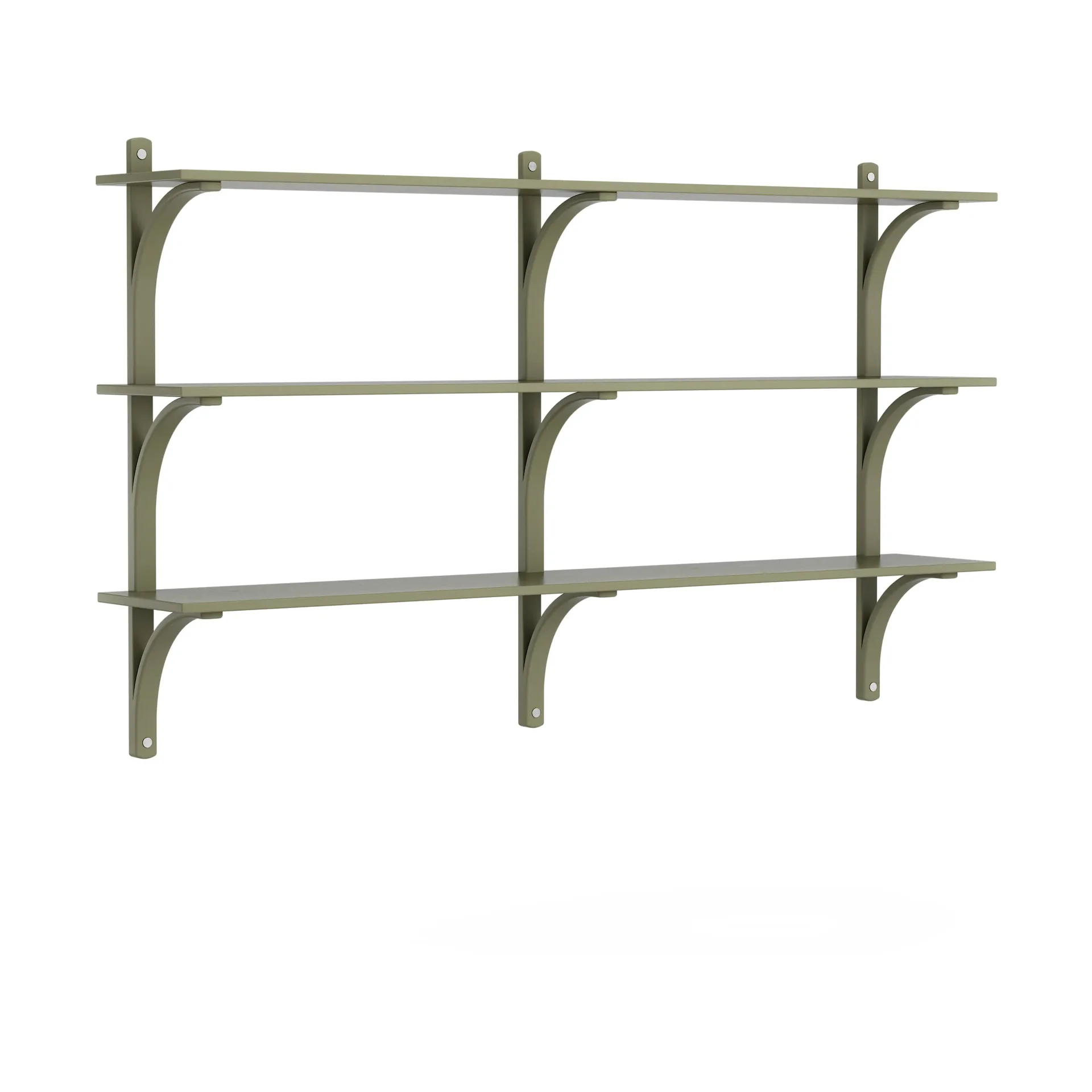 Levi hylla 3 hyllplan, Moss green-aluminium, 180 cm Swedese