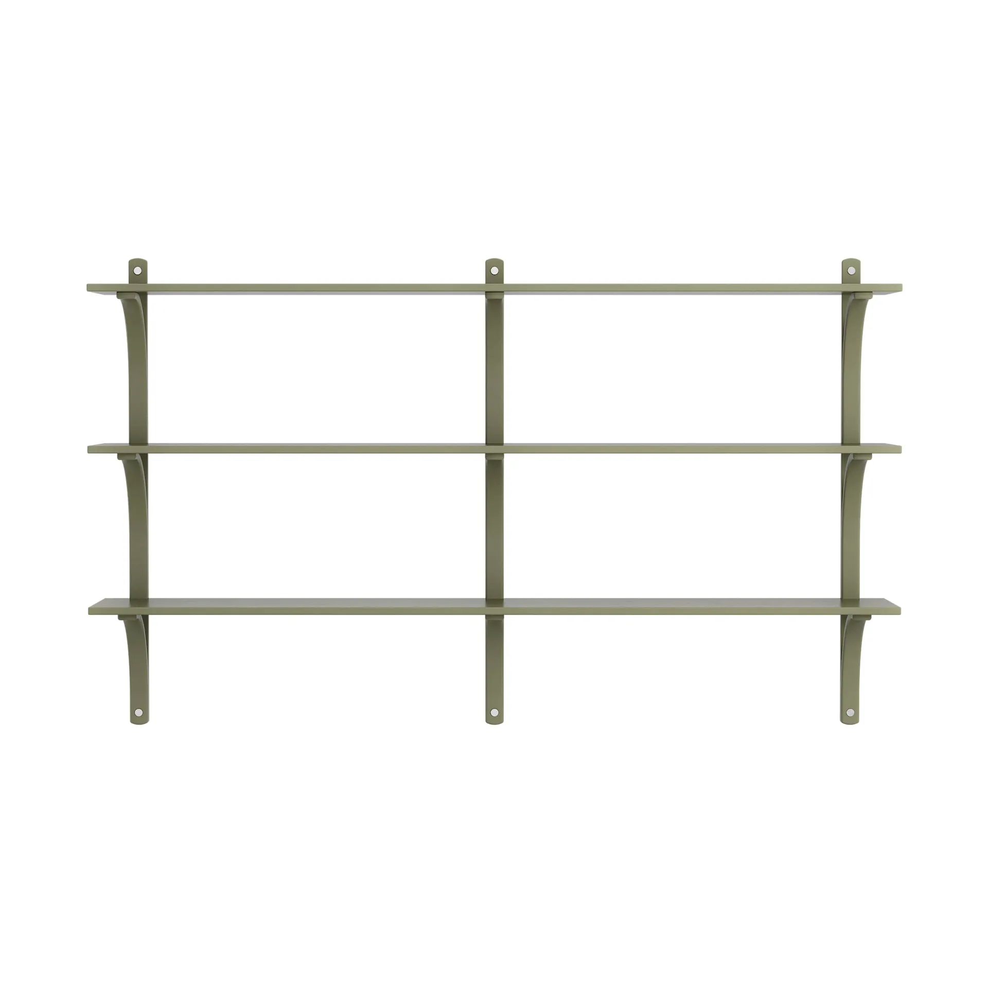 Levi hylla 3 hyllplan, Moss green-aluminium, 180 cm Swedese