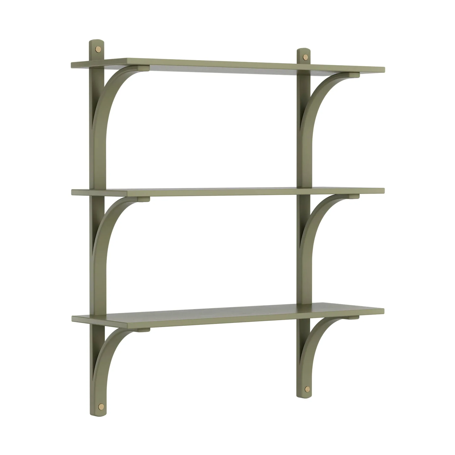 Levi hylla 3 hyllplan, Moss green-aluminium, 90 cm Swedese
