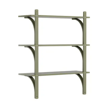 Levi hylla 3 hyllplan - Moss green-aluminium, 90 cm - Swedese