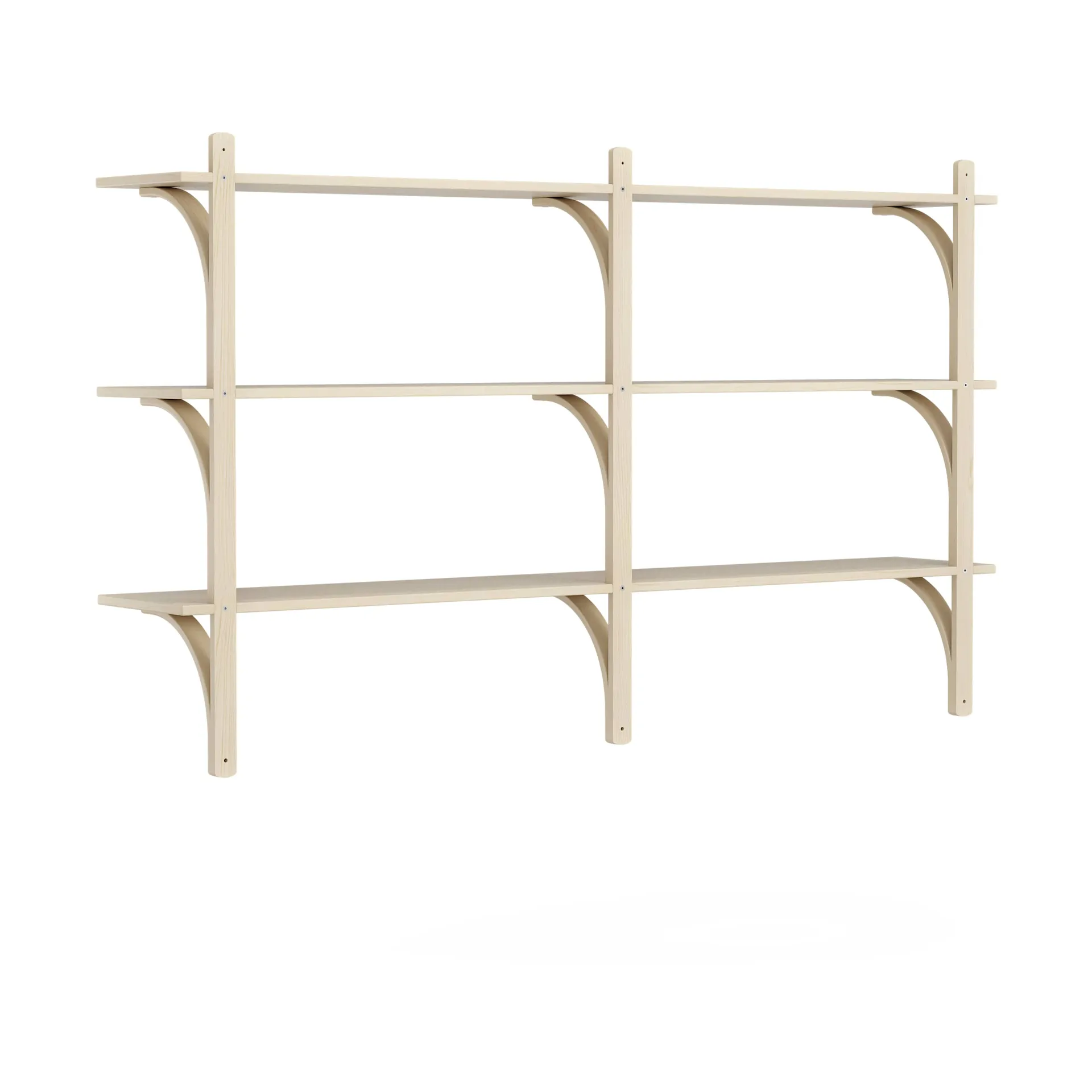 Levi hylla 3 hyllplan, Naturlackerad ask-aluminium, 180 cm Swedese