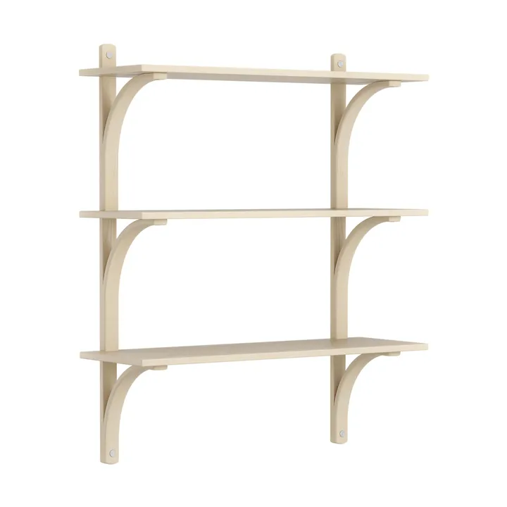 Levi hylla 3 hyllplan - Naturlackerad ask-aluminium, 90 cm - Swedese