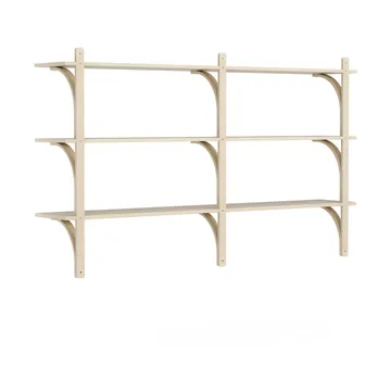 Levi hylla 3 hyllplan - Naturlackerad ask-mässing, 180 cm - Swedese
