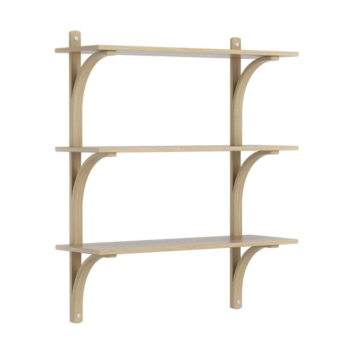 Levi hylla 3 hyllplan - Naturlackerad ek-aluminium, 90 cm - Swedese