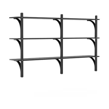 Levi hylla 3 hyllplan - Svartlaserad ask-aluminium, 180 cm - Swedese