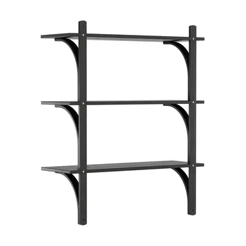 Levi hylla 3 hyllplan - Svartlaserad ask-mässing, 90 cm - Swedese