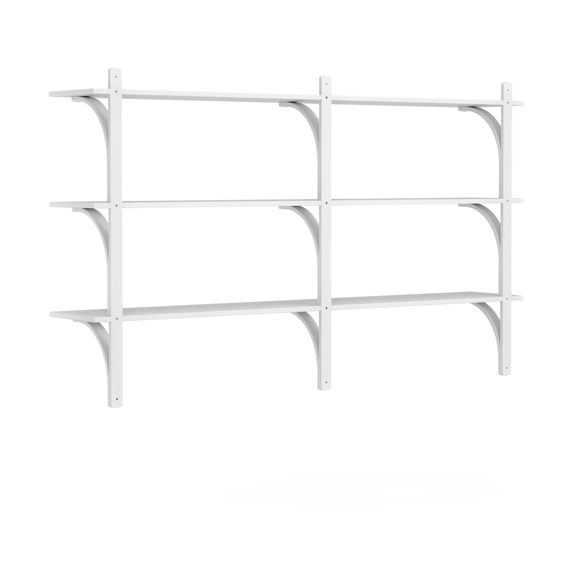 Levi hylla 3 hyllplan, Vitlaserad ask-aluminium, 180 cm Swedese