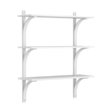 Levi hylla 3 hyllplan - Vitlaserad ask-aluminium, 90 cm - Swedese