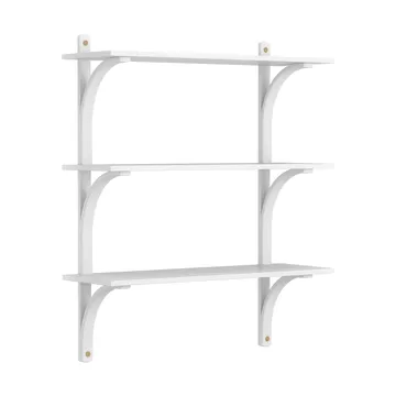 Levi hylla 3 hyllplan - Vitlaserad ask-mässing, 90 cm - Swedese