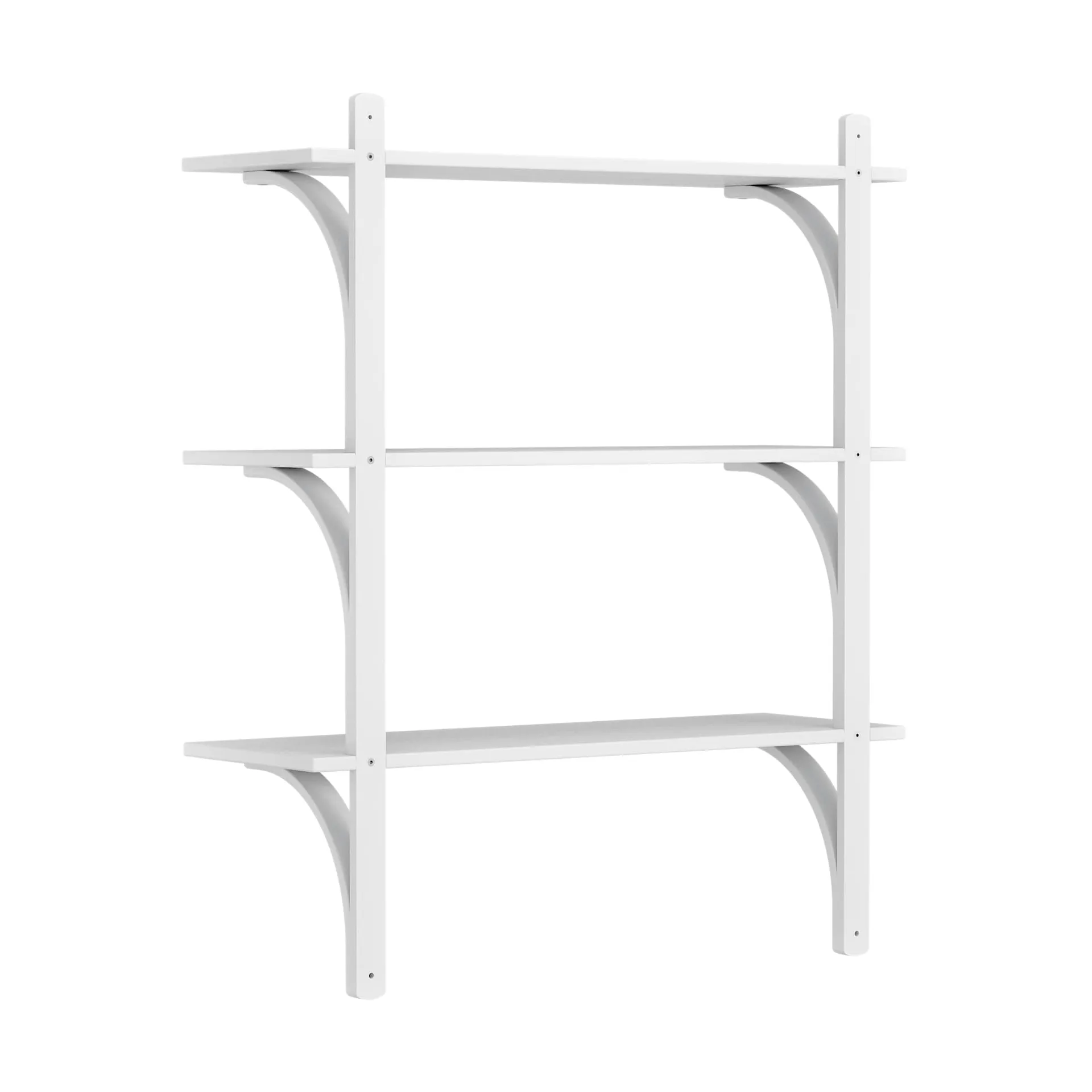 Levi hylla 3 hyllplan, Vitlaserad ask-mässing, 90 cm Swedese