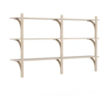 Levi hylla 3 hyllplan - Vitpigmenterad ek-mässing, 180 cm - Swedese