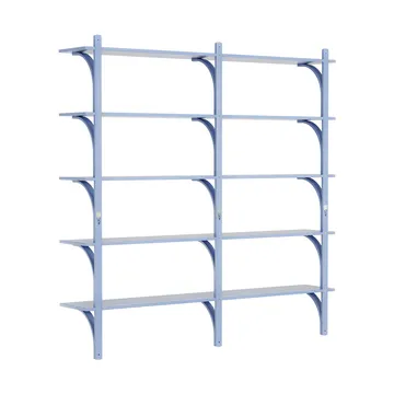 Levi hylla 5 hyllplan - ILKE Blue-mässing, 180 cm - Swedese