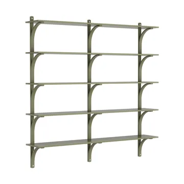 Levi hylla 5 hyllplan - Moss green-aluminium, 180 cm - Swedese