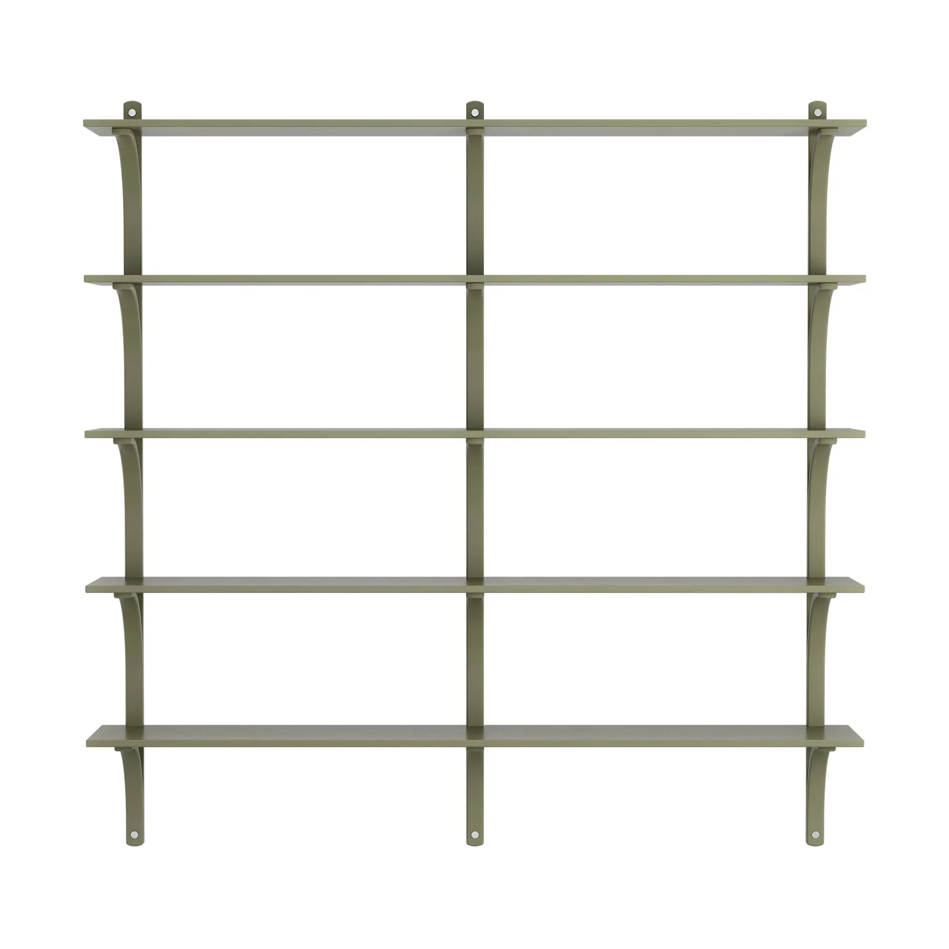 Levi hylla 5 hyllplan, Moss green-aluminium, 180 cm Swedese