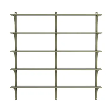 Levi hylla 5 hyllplan - Moss green-aluminium, 180 cm - Swedese