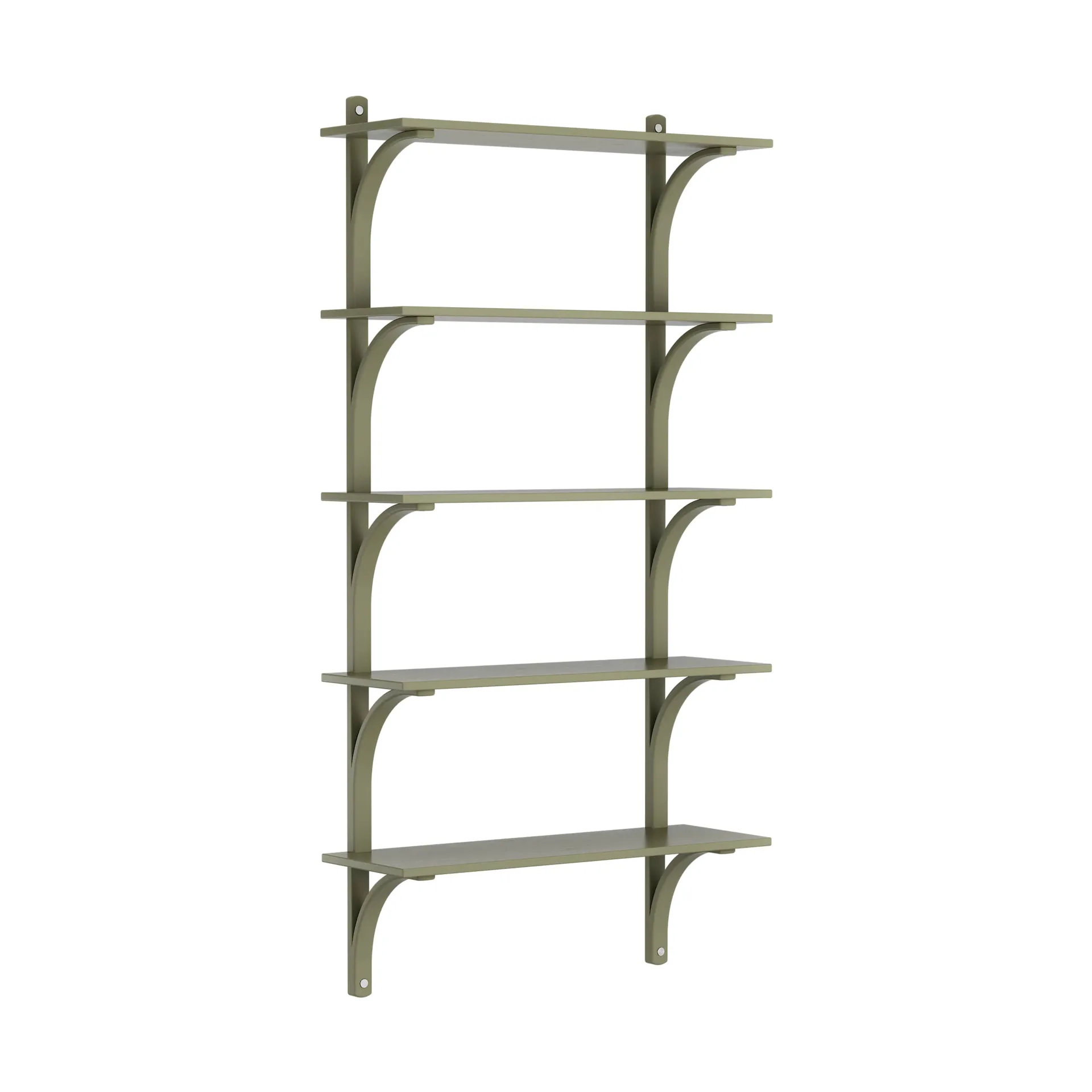 Levi hylla 5 hyllplan, Moss green-aluminium, 90 cm Swedese
