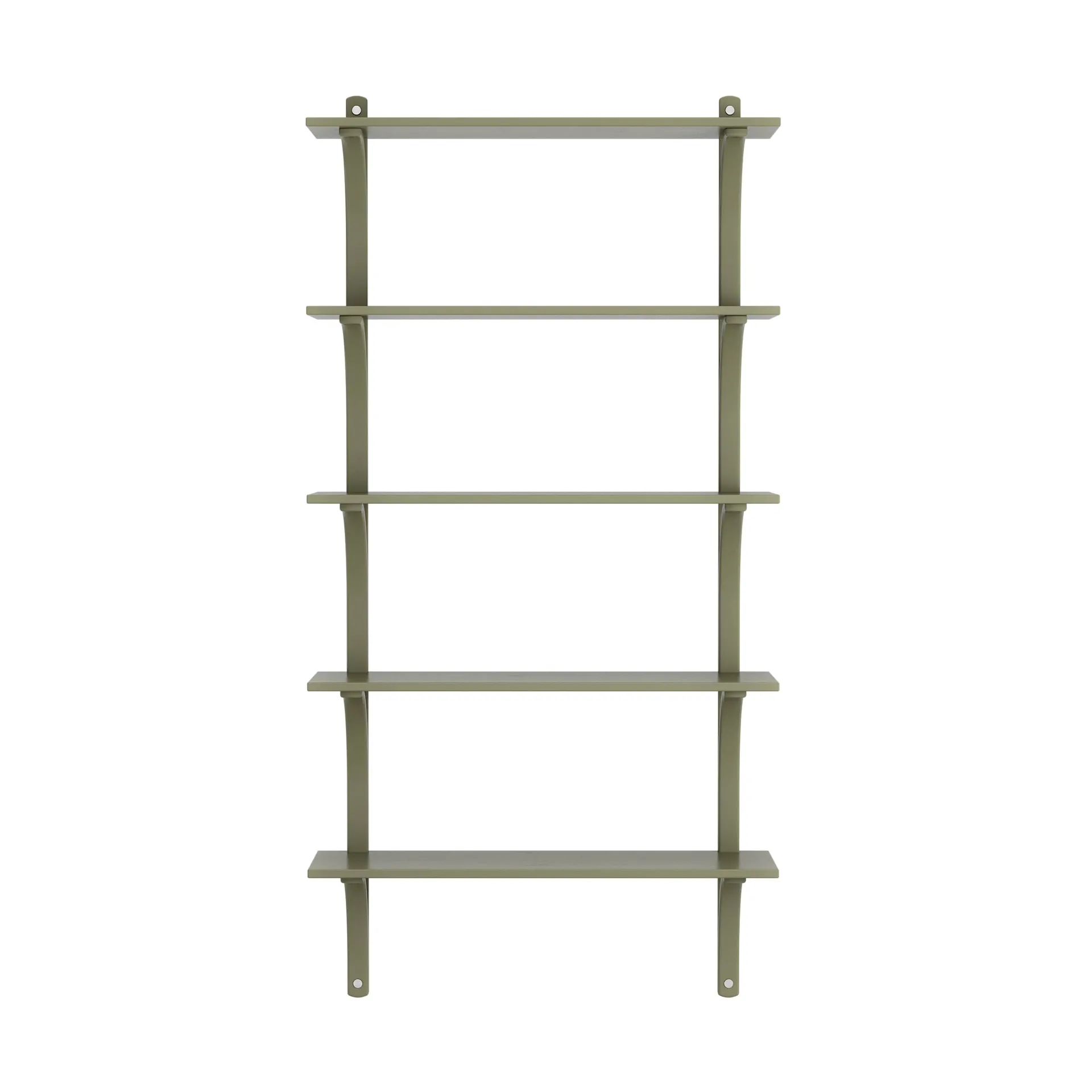 Levi hylla 5 hyllplan, Moss green-aluminium, 90 cm Swedese