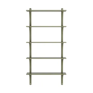 Levi hylla 5 hyllplan - Moss green-aluminium, 90 cm - Swedese