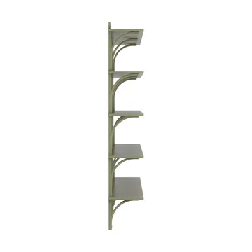 Levi hylla 5 hyllplan - Moss green-mässing, 180 cm - Swedese