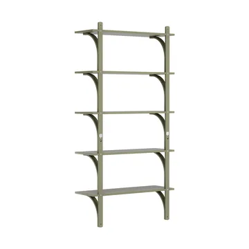 Levi hylla 5 hyllplan - Moss green-mässing, 90 cm - Swedese