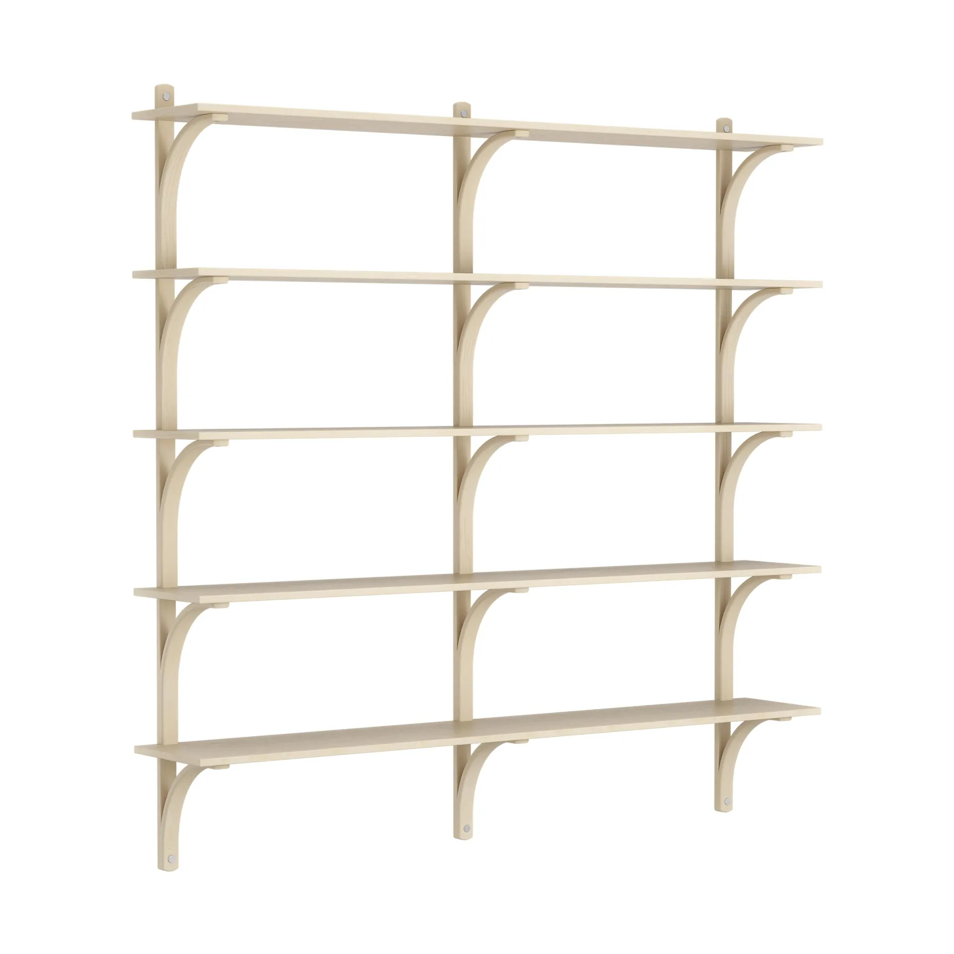 Levi hylla 5 hyllplan, Naturlackerad ask-aluminium, 180 cm Swedese