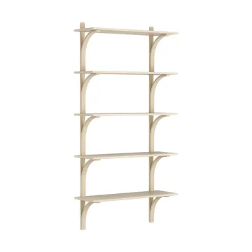 Levi hylla 5 hyllplan - Naturlackerad ask-aluminium, 90 cm - Swedese