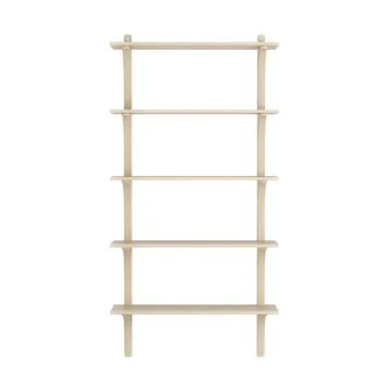 Levi hylla 5 hyllplan - Naturlackerad ask-aluminium, 90 cm - Swedese