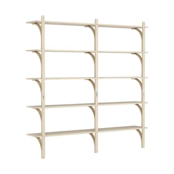 Levi hylla 5 hyllplan - Naturlackerad ask-mässing, 180 cm - Swedese