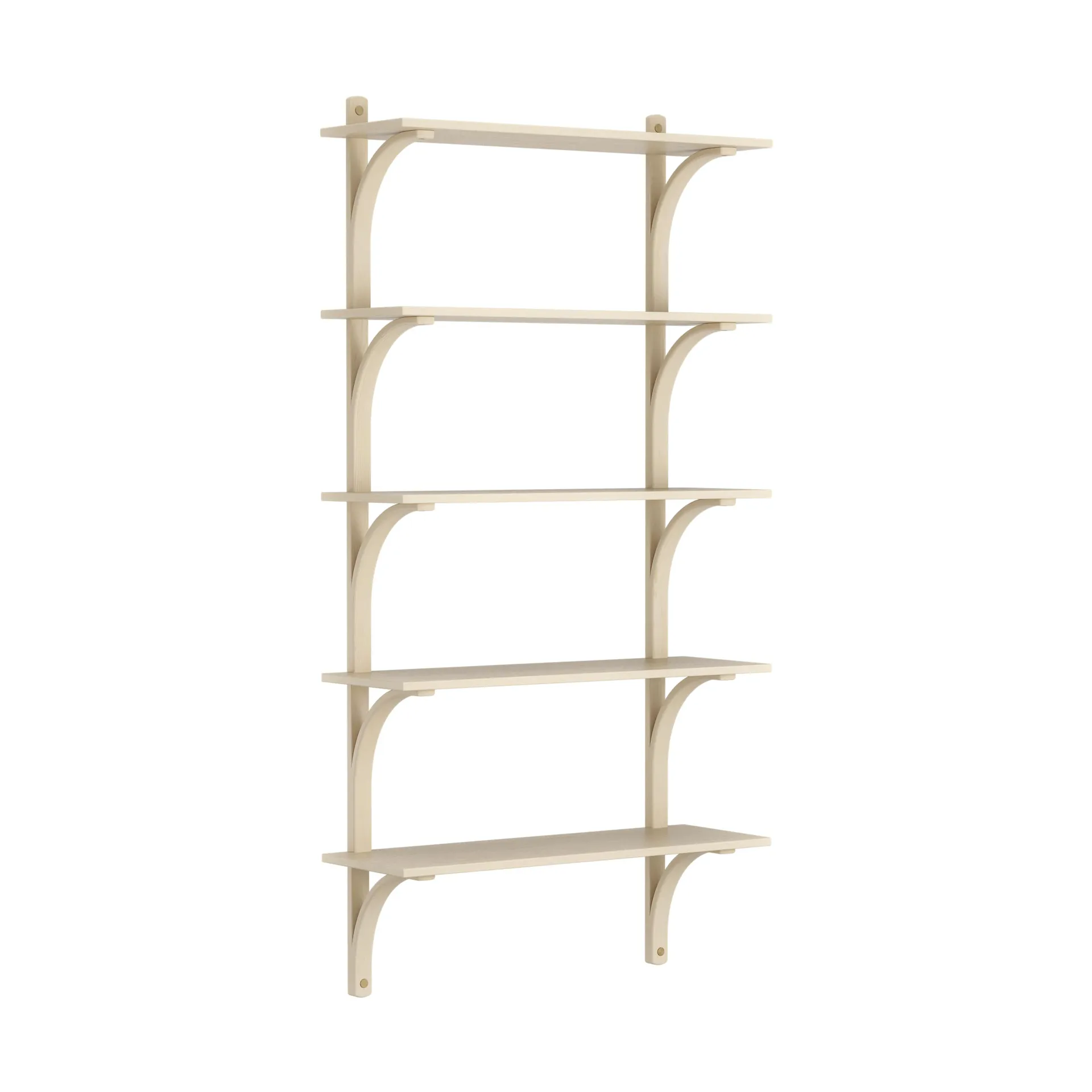 Levi hylla 5 hyllplan, Naturlackerad ask-mässing, 90 cm Swedese