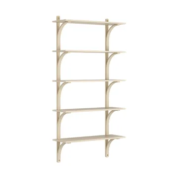 Levi hylla 5 hyllplan - Naturlackerad ask-mässing, 90 cm - Swedese