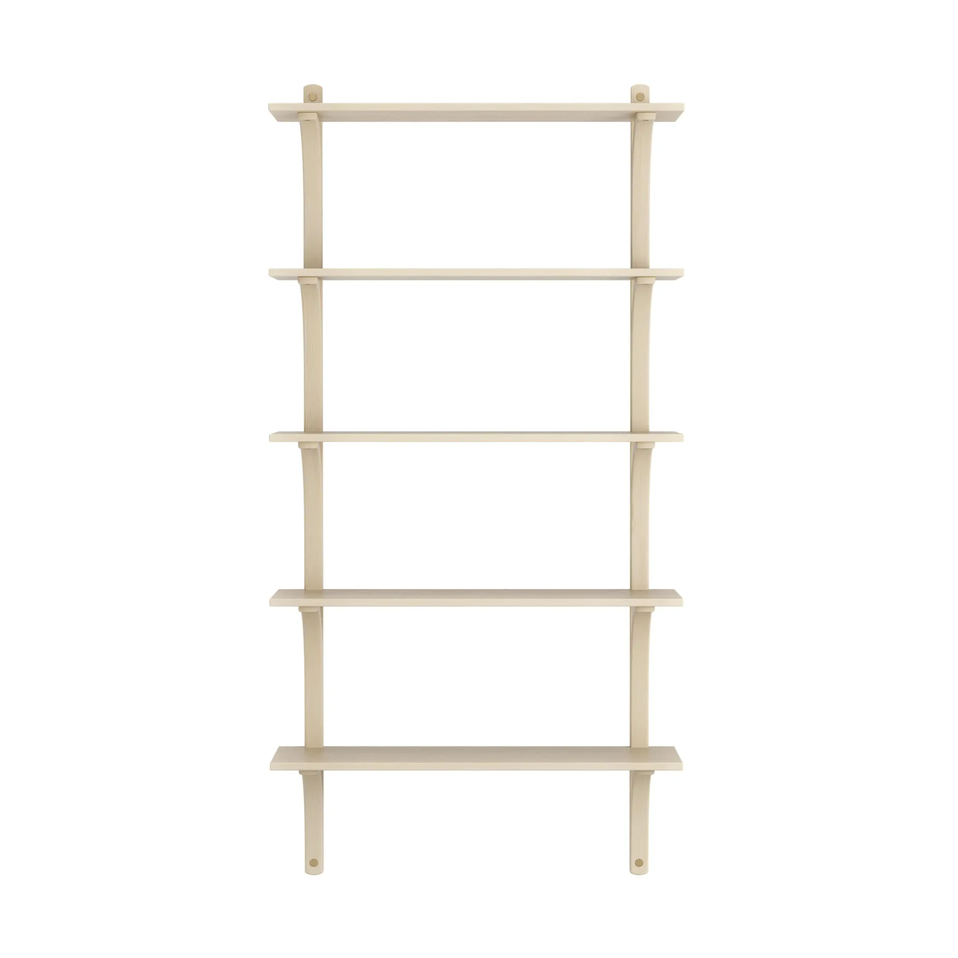 Levi hylla 5 hyllplan, Naturlackerad ask-mässing, 90 cm Swedese