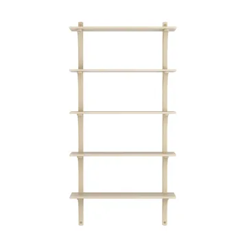 Levi hylla 5 hyllplan - Naturlackerad ask-mässing, 90 cm - Swedese