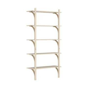Levi hylla 5 hyllplan - Naturlackerad ask-mässing, 90 cm - Swedese
