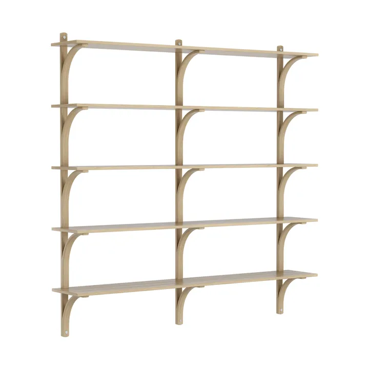 Levi hylla 5 hyllplan - Naturlackerad ek-aluminium, 180 cm - Swedese
